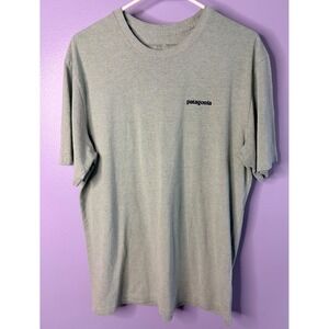 Patagonia Mens Responsibili-Tee Sage Green Bison Graphic T-Shirt Men's Medium